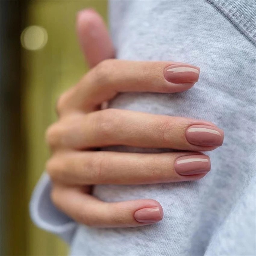 Uñas press on Rosa nude oscuro