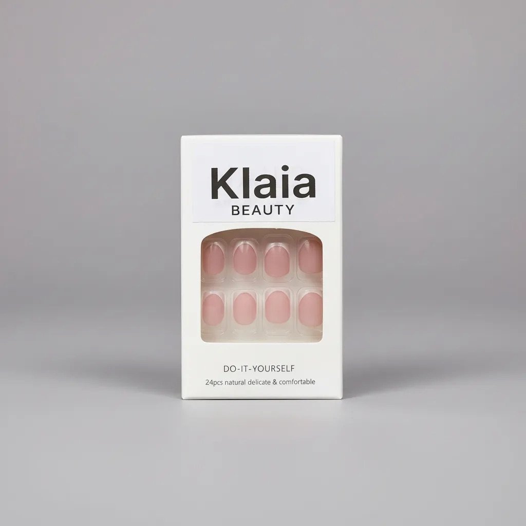 Uñas press on Rosa francesa glitter
